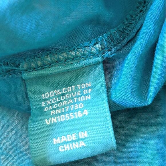 Calypso St Barth Target Dark Teal Cotton Drawstring Sleeveless Tank Top size L - Picture 9 of 10